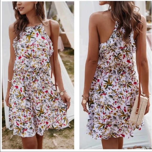 FLORAL RUFFLE SLEEVELESS DRESS 🌺 - Picture 2 of 3